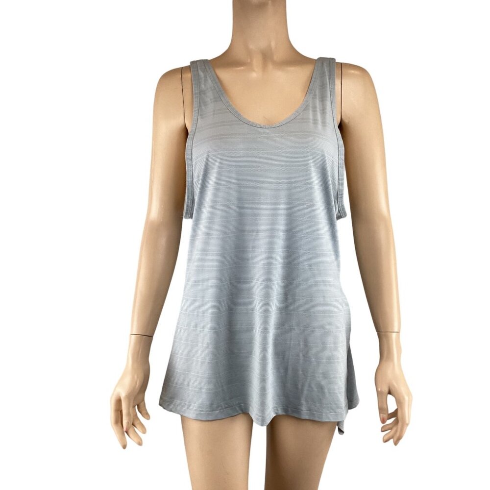 Athleta Womens‎ Tank Top Size Medium Blue High-Low Yoga Athletic Sports